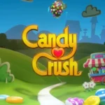 Logo game Candy Crush Saga trên nền xanh lá vui nhộn, biểu tượng cho ứng dụng giải trí thu thập dữ liệu người dùng