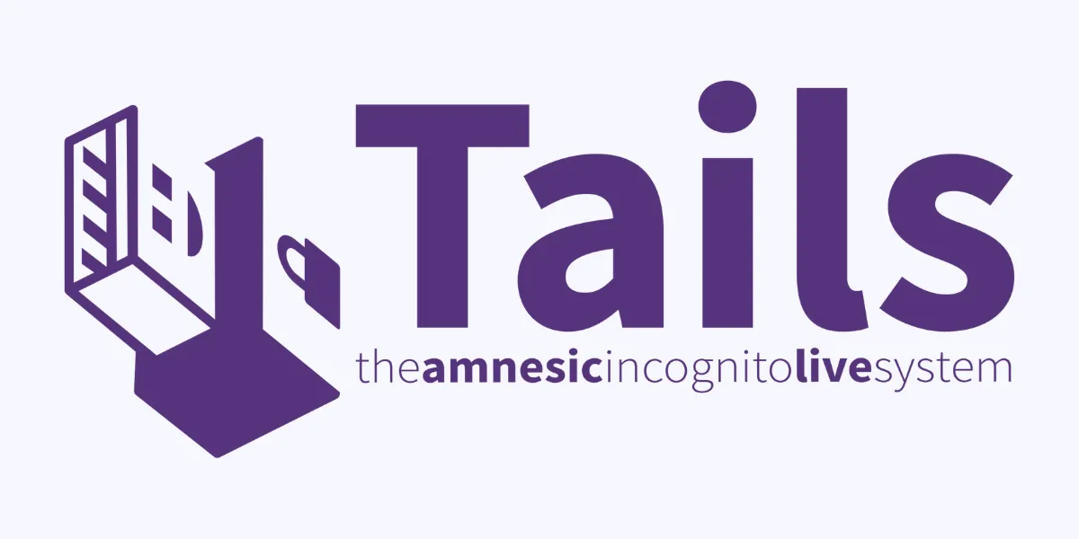 Logo hệ điều hành Tails trên nền đen, đại diện cho tính năng bảo mật và ẩn danh của Live OS