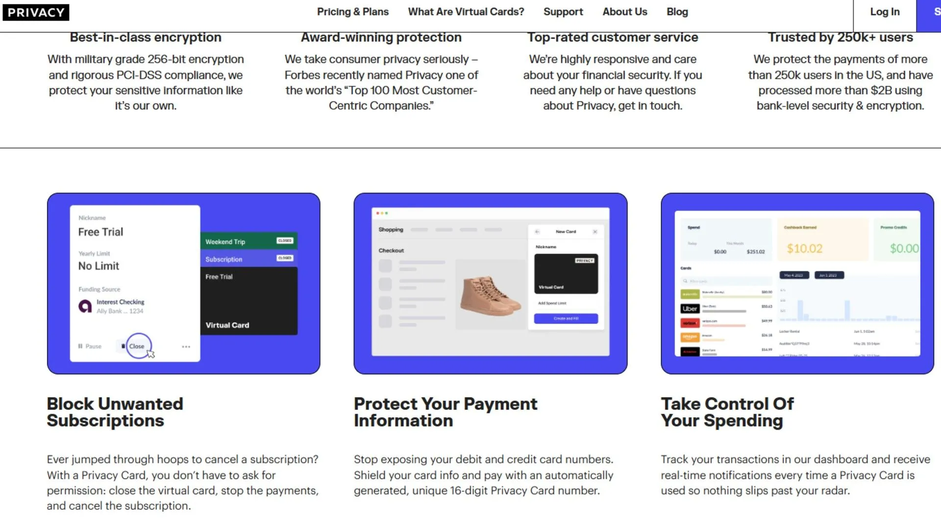 Lợi ích thẻ ảo dùng một lần trên trang Privacy.com