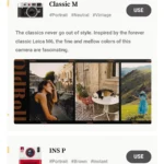 Màn hình chính ứng dụng OldRoll hiển thị các tùy chọn camera film cổ điển miễn phí và trả phí