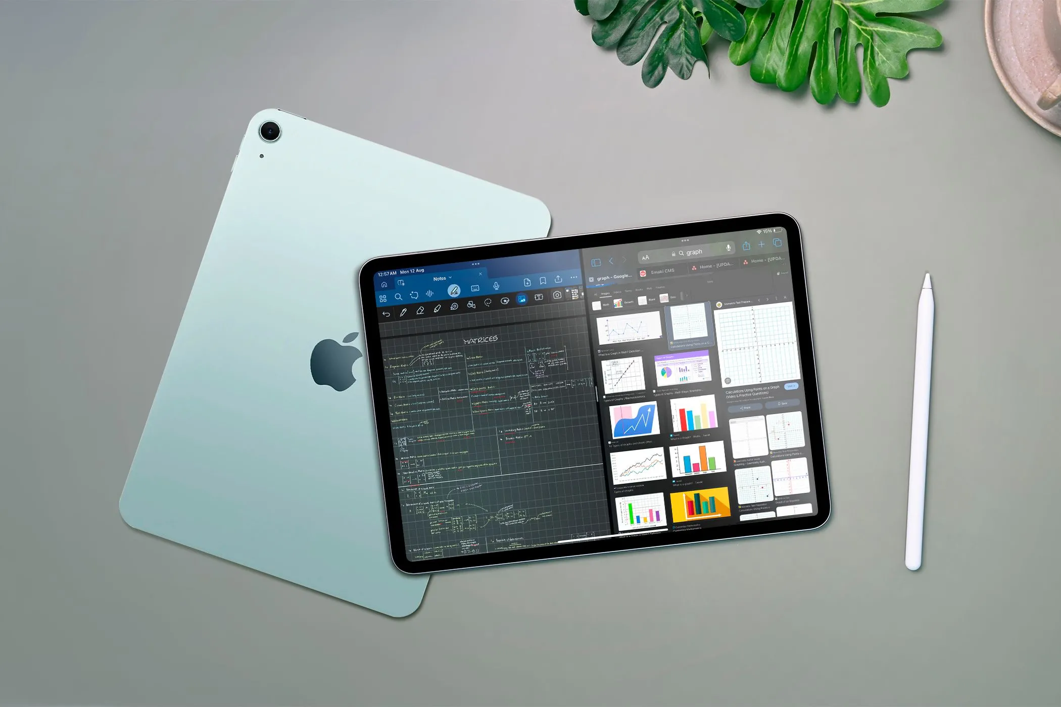 Màn hình iPad hiển thị hai ứng dụng chia đôi, mô tả tính năng đa nhiệm Split View nhưng vẫn còn những hạn chế so với máy tính xách tay