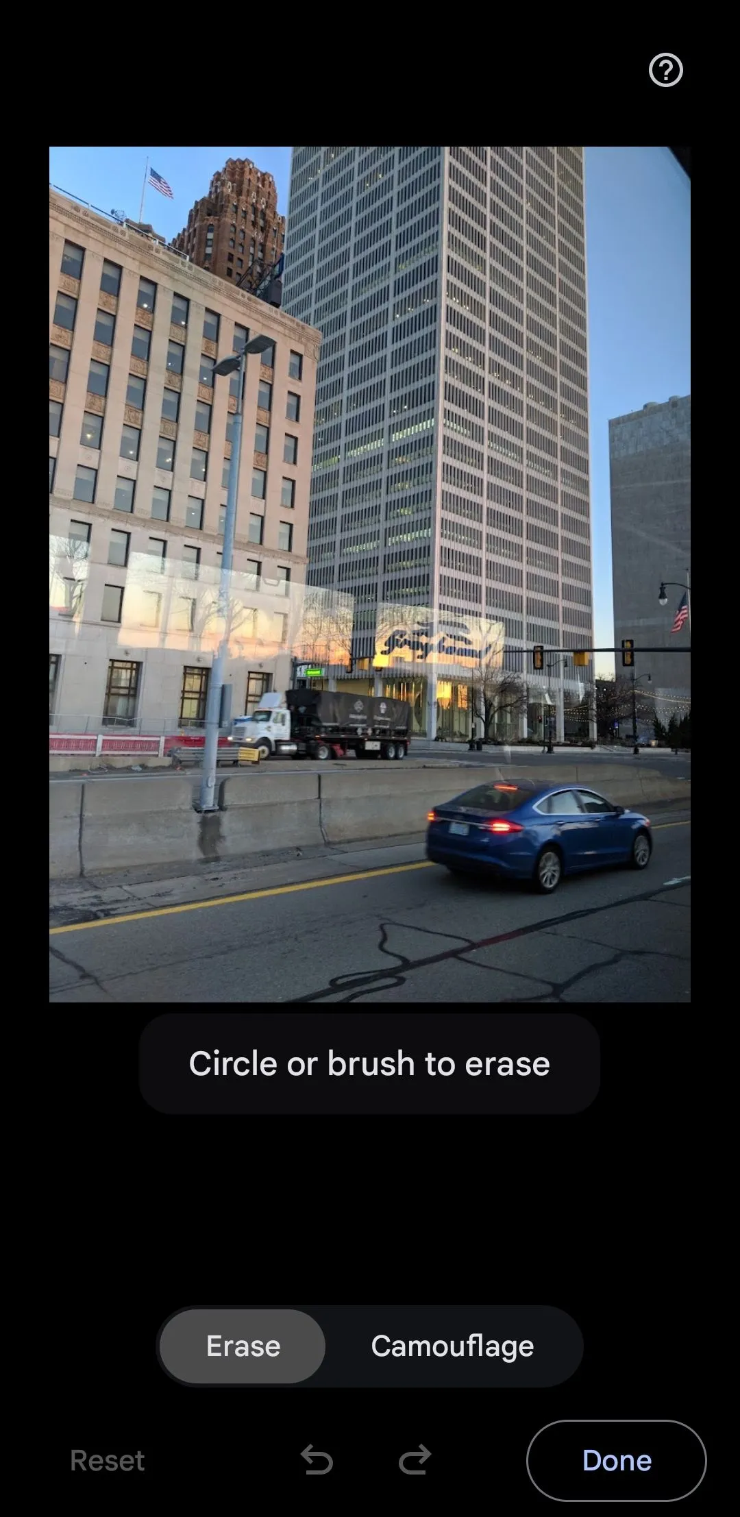 Màn hình tùy chọn Magic Editor trong ứng dụng Google Photos