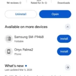 Màn hình ứng dụng Google Tìm thiết bị trên Google Play Store, hiển thị nút Cập nhật để người dùng tải phiên bản mới nhất.