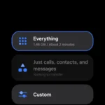 Màn hình ứng dụng Smart Switch trên điện thoại Samsung với biểu tượng bộ nhớ ngoài được chọn