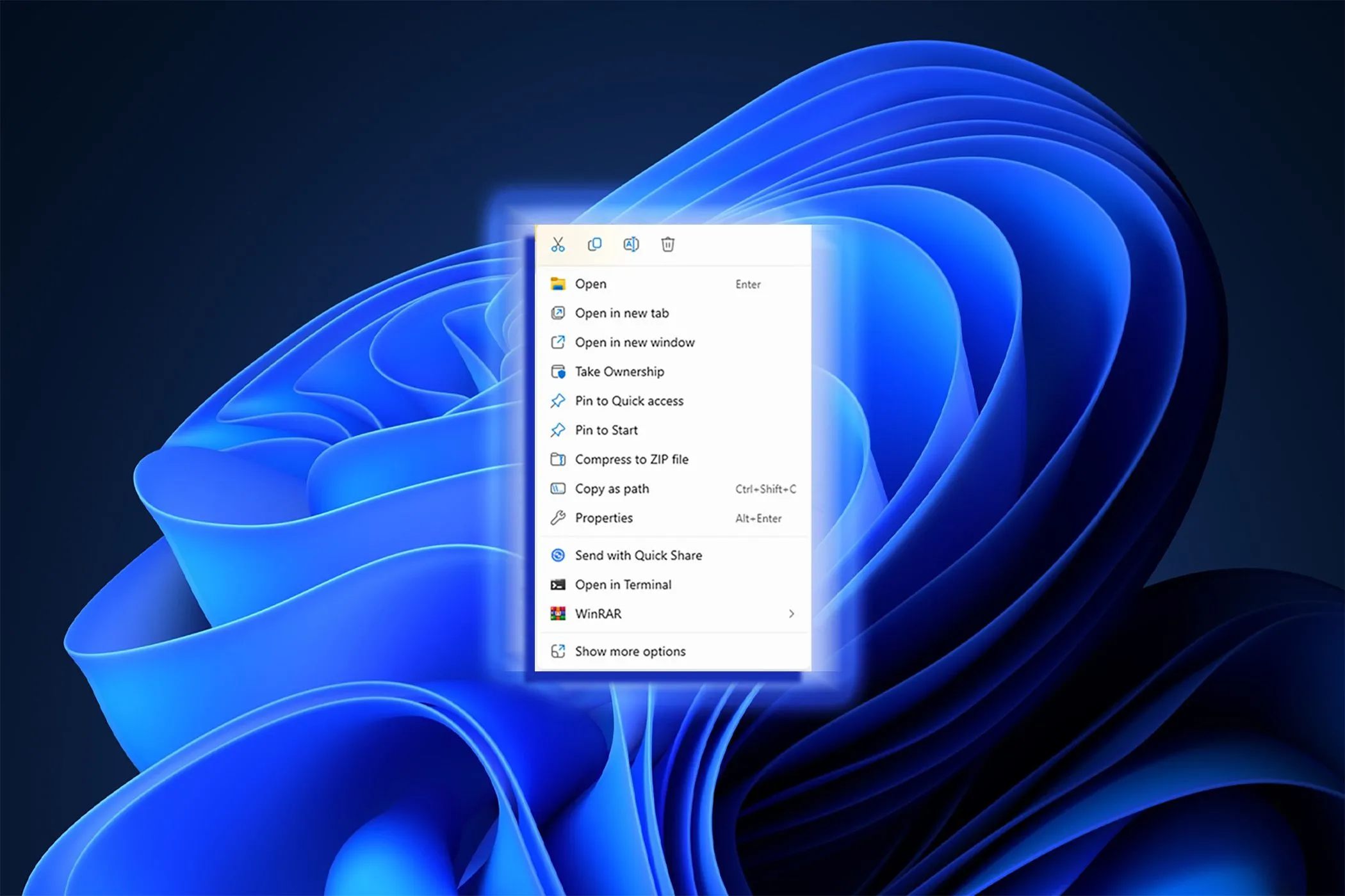 Menu chuột phải (Context Menu) mặc định của Windows 11