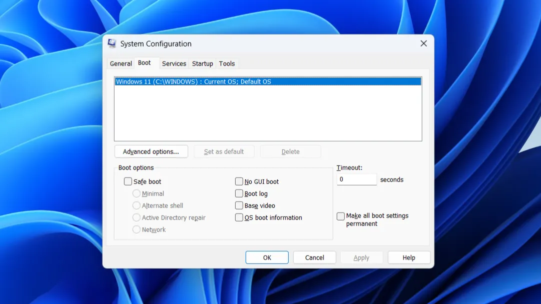 Menu System Configuration trong Windows