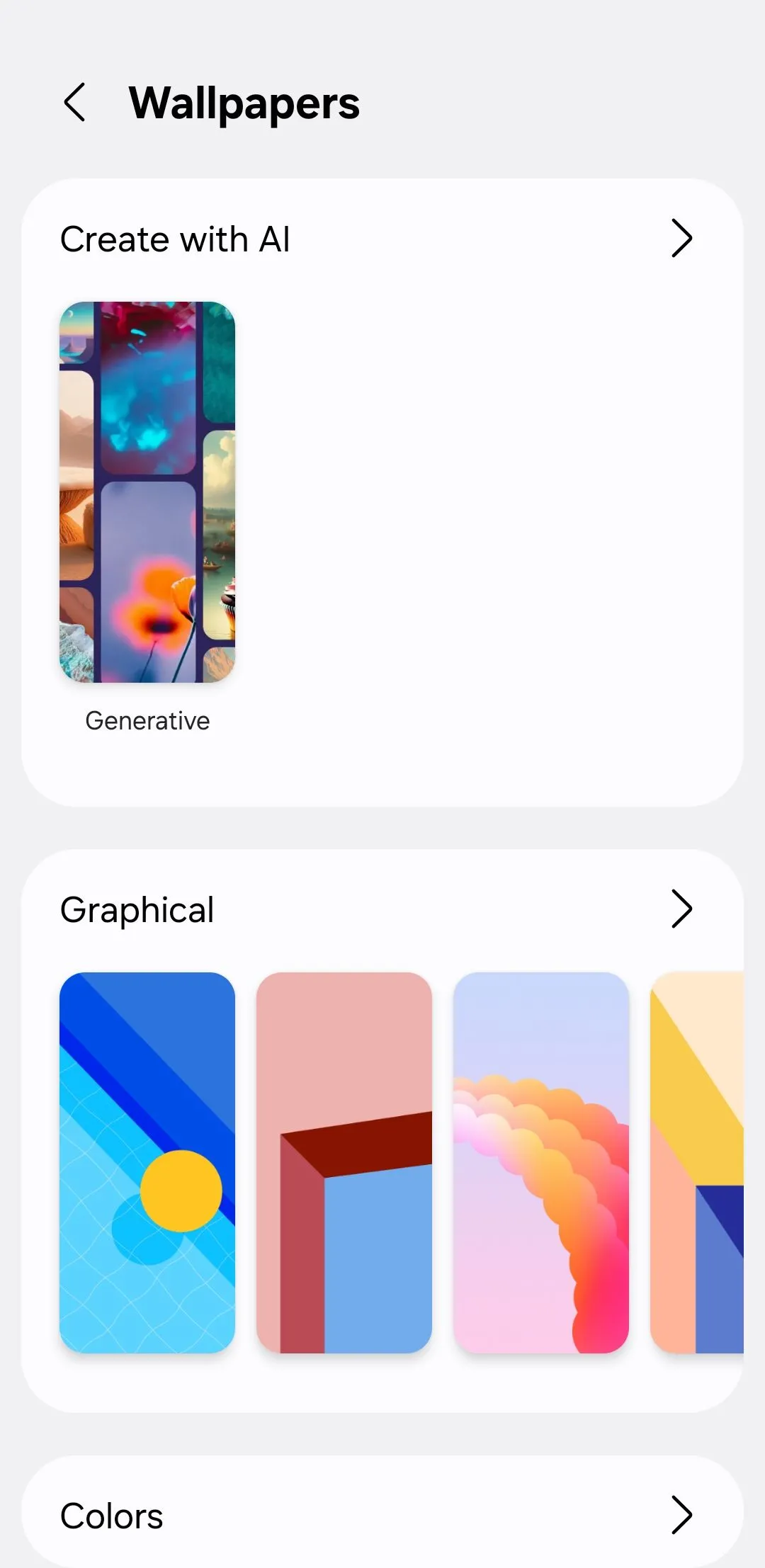 Menu tùy chỉnh hình nền trên điện thoại Samsung Galaxy