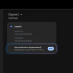 Menu tùy chọn Cá nhân hóa (thử nghiệm) của Google Gemini