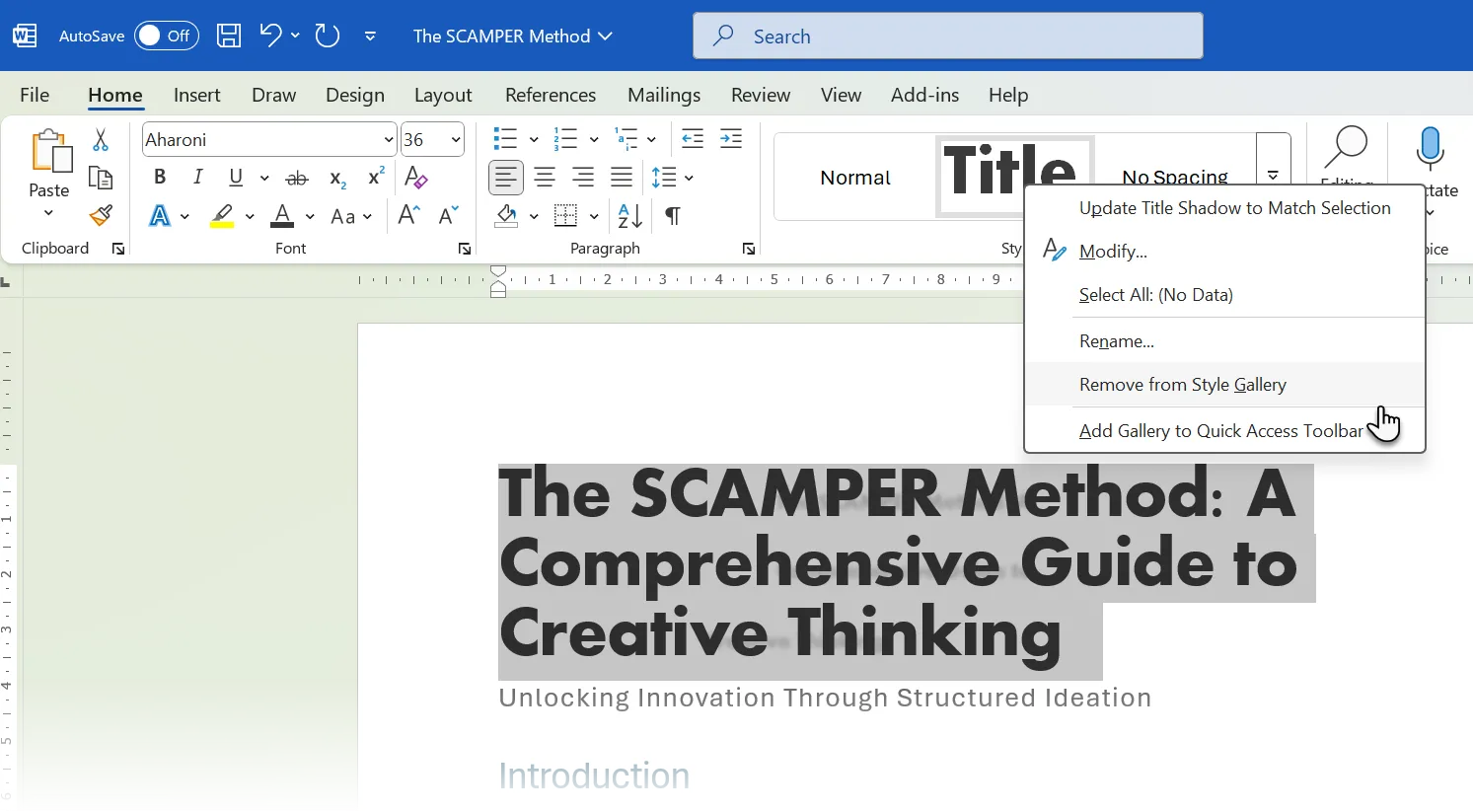 Microsoft Word Xóa một kiểu