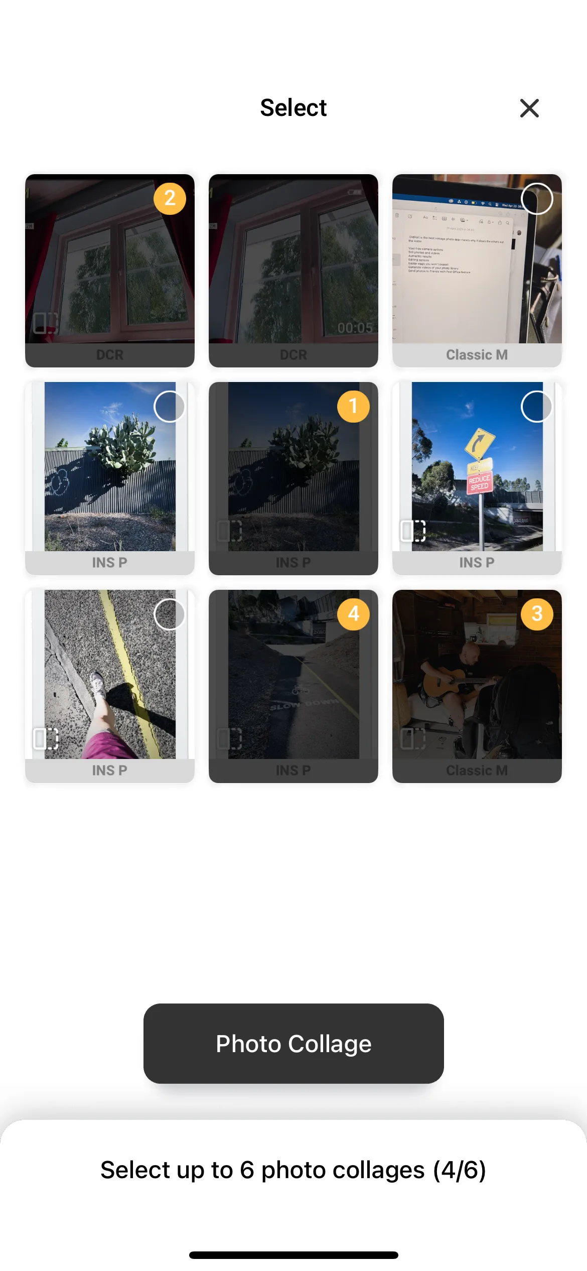 Một bức ảnh ghép (collage) được tạo từ nhiều ảnh film chụp bằng ứng dụng OldRoll