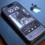 Một chiếc iPhone 16 Pro đặt trên MacBook Air