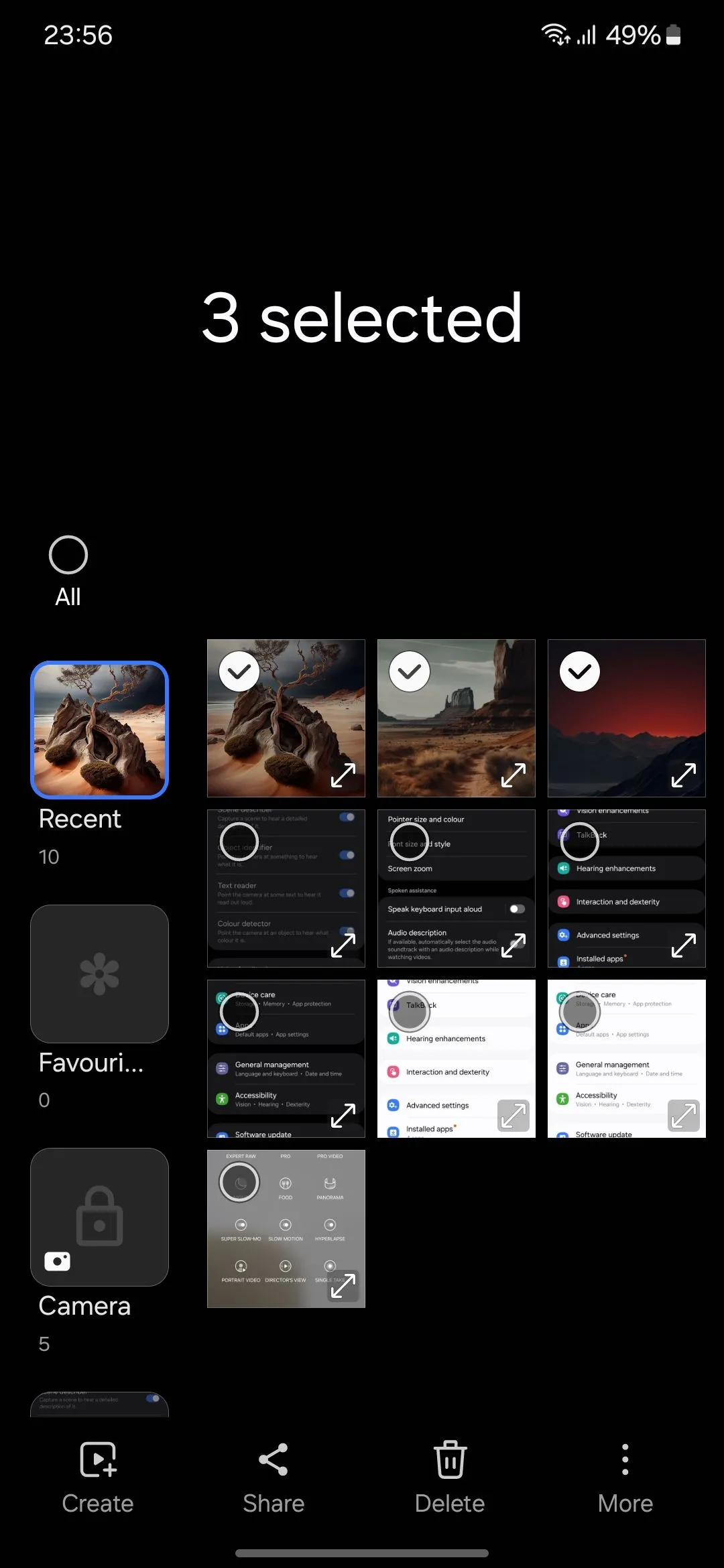 Một số hình ảnh được chọn trong Samsung Gallery