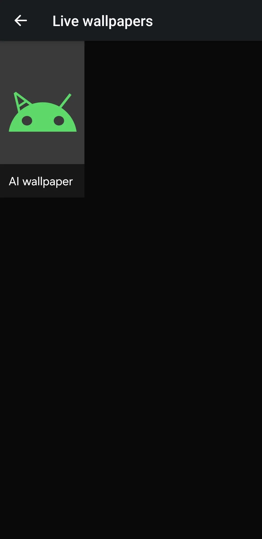 Mục &quot;AI Wallpapers&quot; trong ứng dụng Google Wallpapers trên điện thoại Android