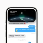Người dùng gửi tin nhắn qua vệ tinh trên đồng hồ thông minh Apple Watch Ultra, thể hiện tính năng liên lạc vệ tinh dự kiến trên Apple Watch Ultra 3
