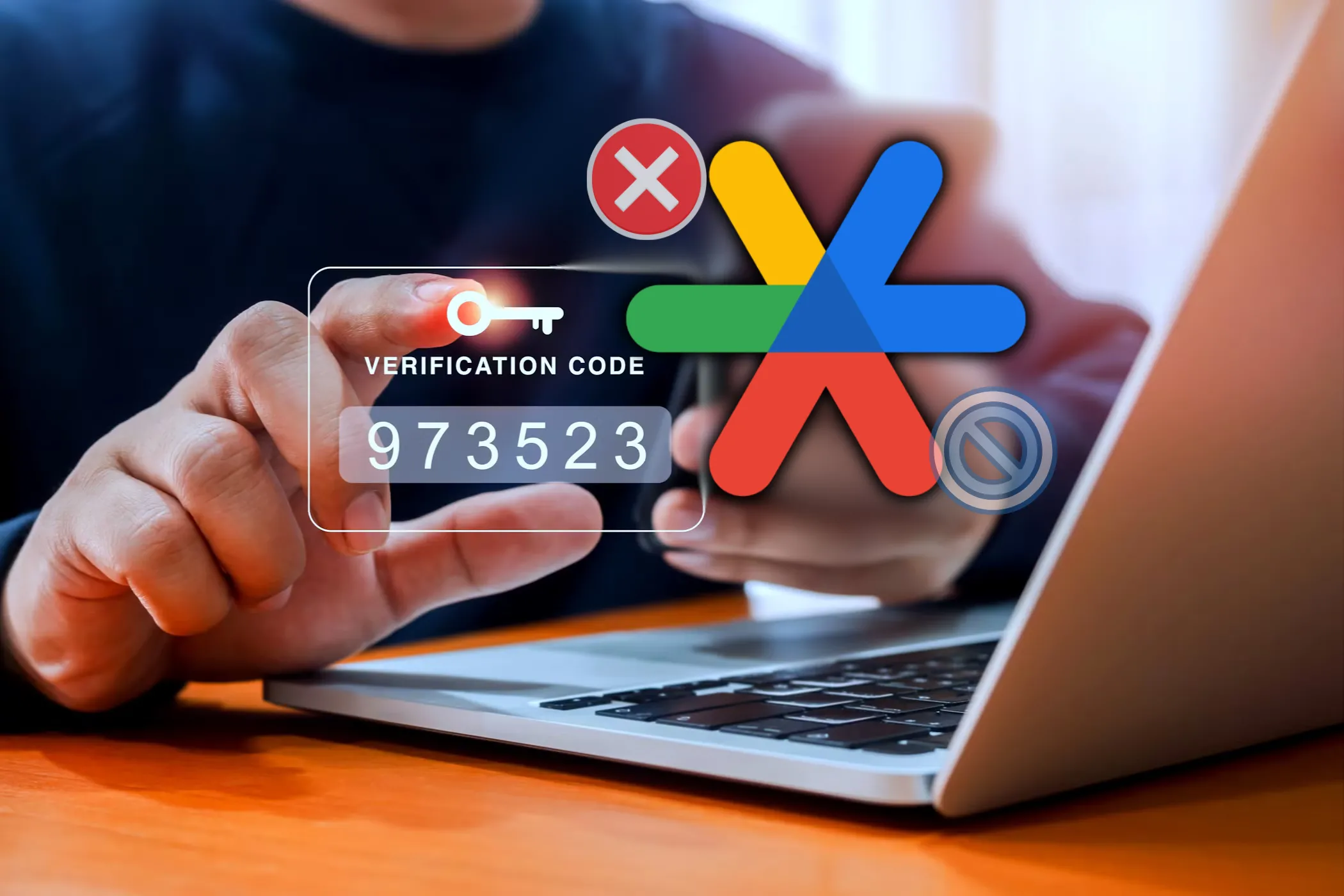 Người dùng nhập mã xác thực hai yếu tố trên smartphone với biểu tượng Google Authenticator, minh họa cách sử dụng ứng dụng xác thực 2FA