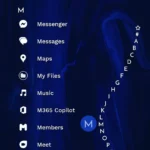 Niagara Launcher hiển thị danh sách ứng dụng được sắp xếp theo bảng chữ cái