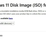 Nút tải xuống file ISO Windows 11 trên trang web của Microsoft