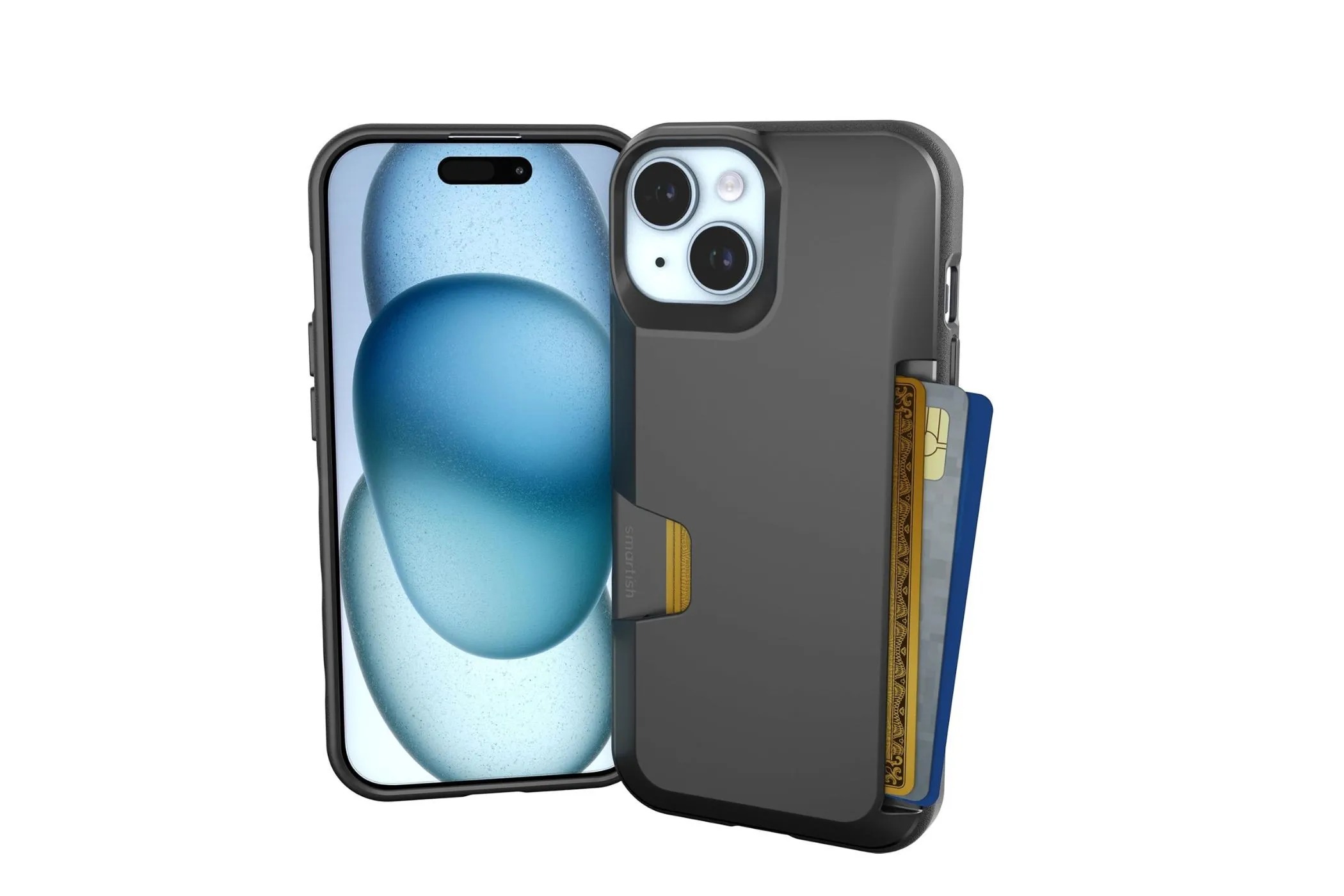 Ốp lưng ví Smartish Wallet Slayer Vol. 1 dành cho iPhone 15, tích hợp khe chứa thẻ tiện lợi.