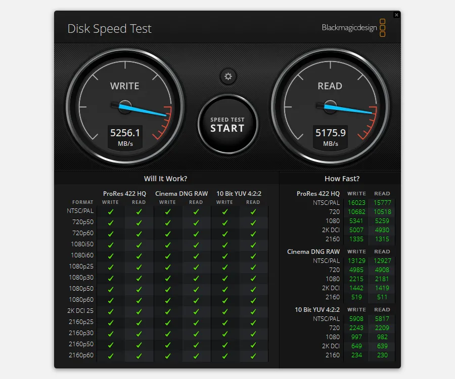 Phần mềm Blackmagic Disk Speed Test trên Windows để kiểm tra tốc độ ổ đĩa
