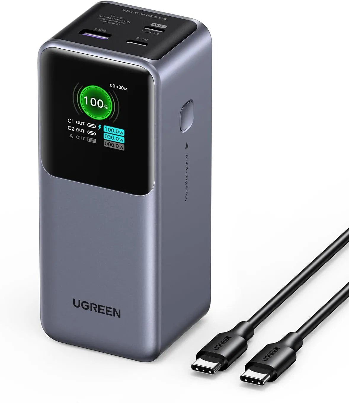 Pin sạc dự phòng Ugreen Nexode 20000mAh 130W màu xám