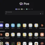 Poe website giao diện máy tính