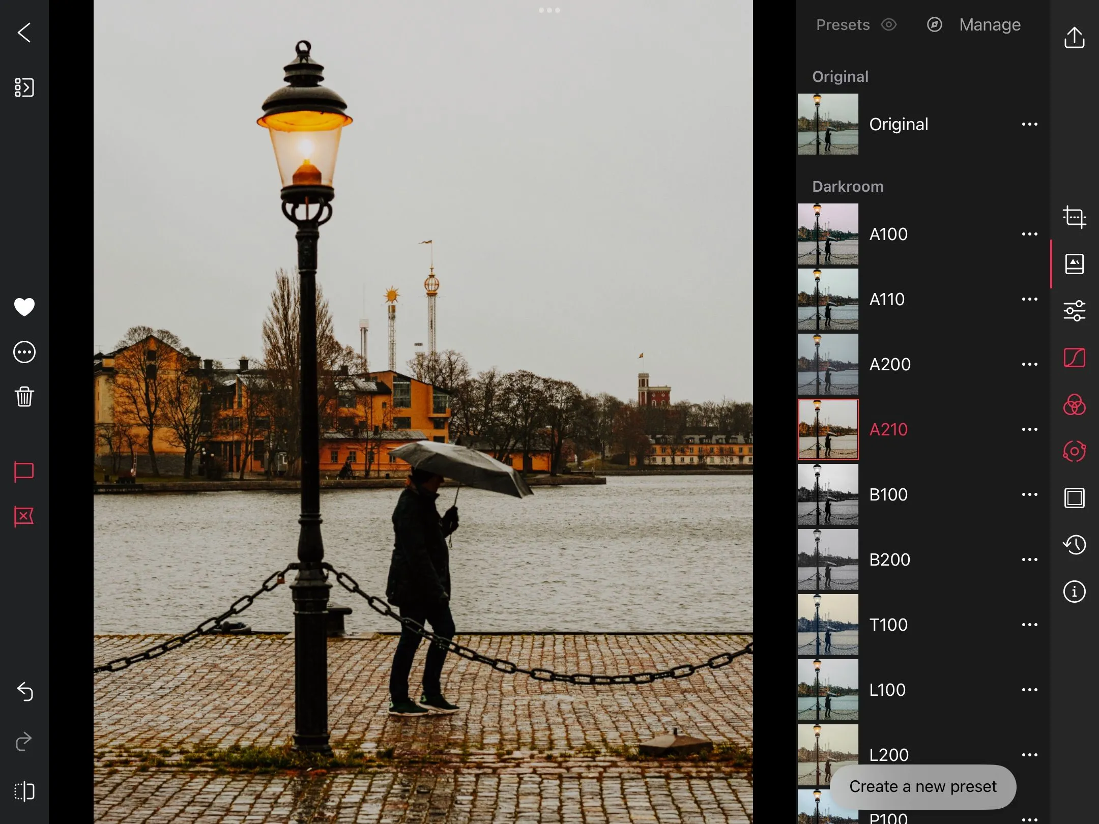 Preset của ứng dụng Darkroom