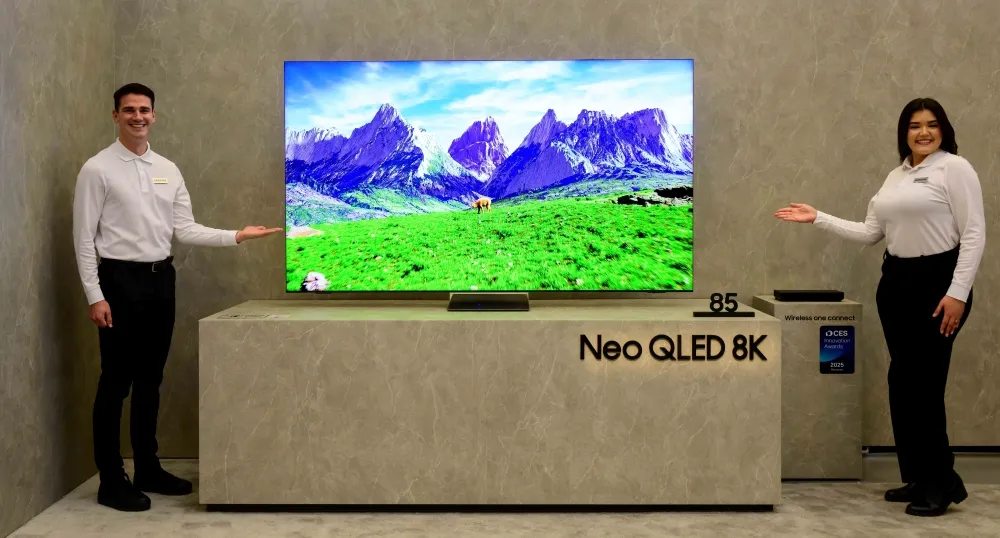 samsung qn990f 8k television at ces 2025