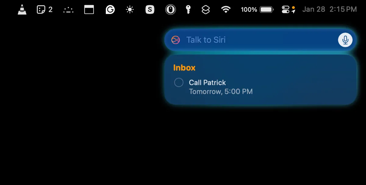 Siri giúp bạn thêm nhanh tác vụ vào ứng dụng Nhắc nhở trên Mac bằng giọng nói.
