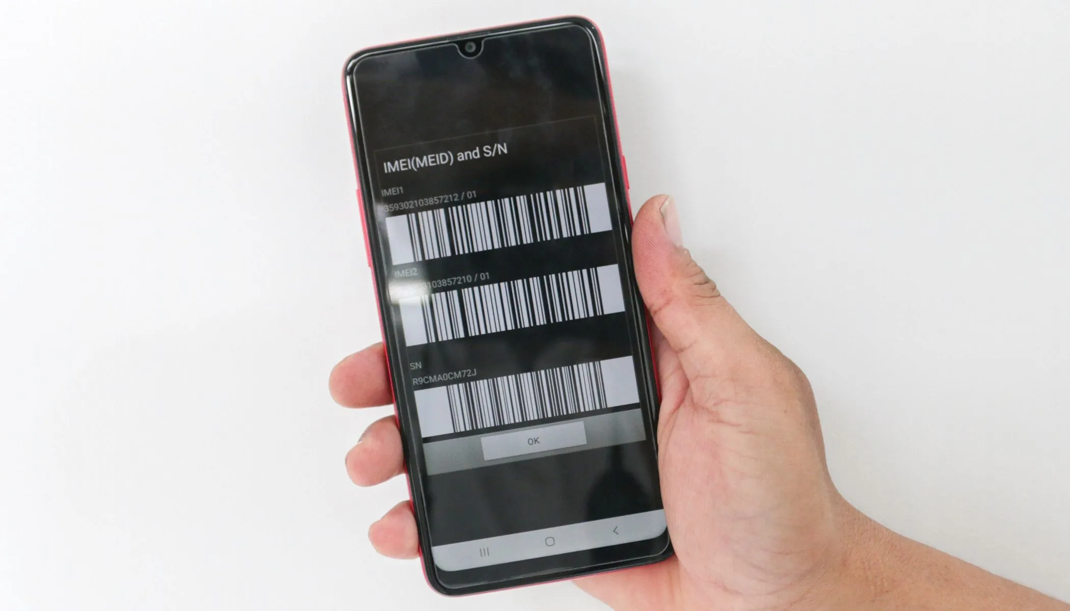 Số IMEI trên màn hình điện thoại Android