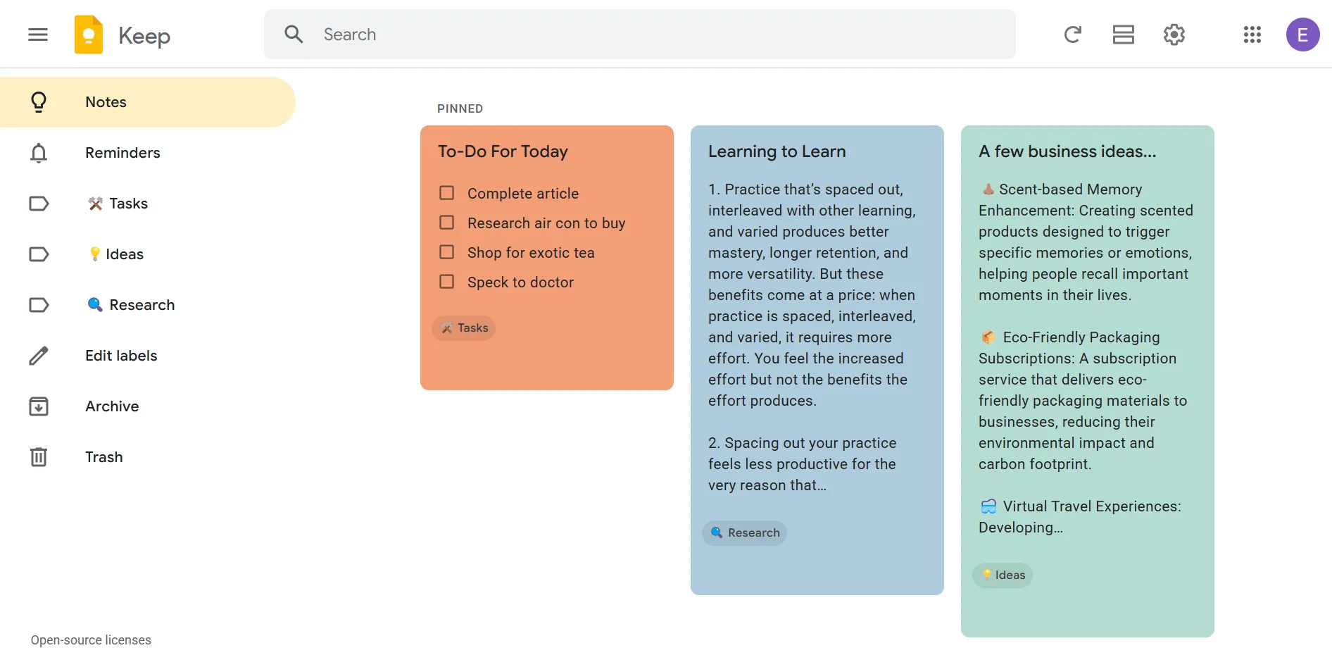 Sử dụng nhãn và mã màu trong Google Keep để phân loại ghi chú và quản lý ưu tiên hiệu quả