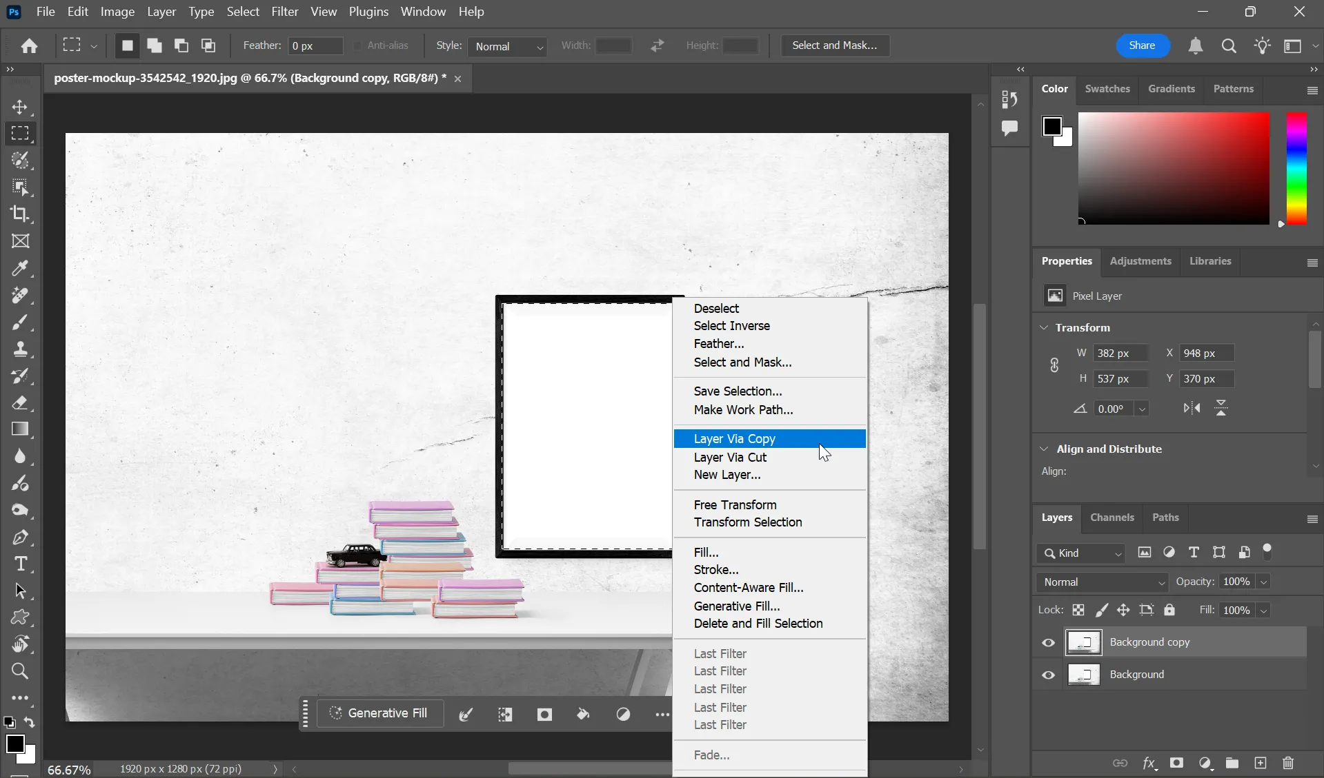 Tạo lớp nền cho hiệu ứng ảnh pop-out trong Photoshop