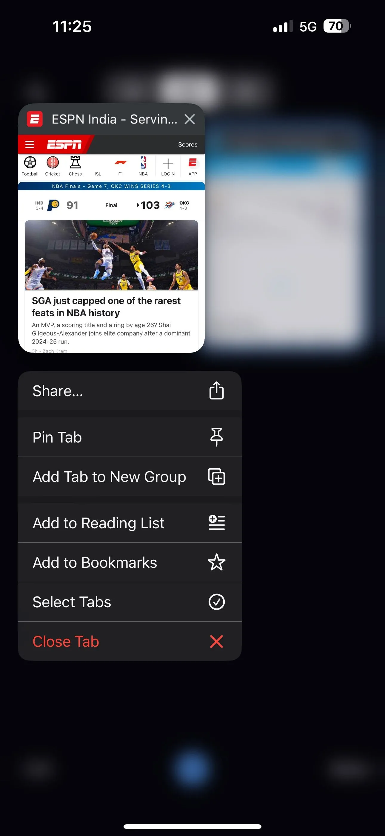 Tạo Nhóm Tab mới trong Chrome trên iPhone