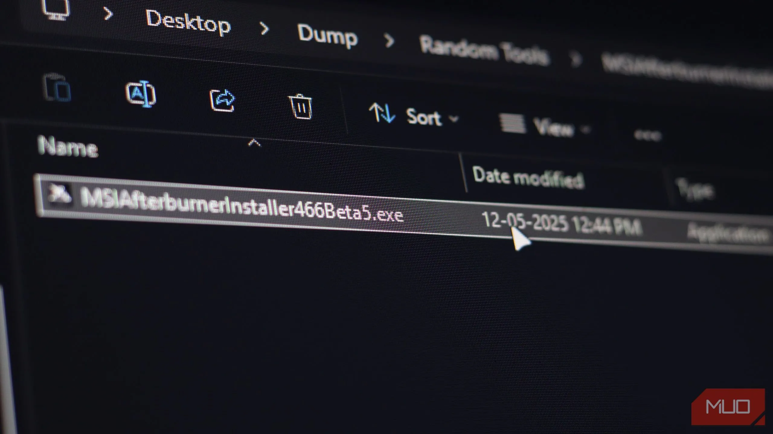 Tệp thực thi .exe trong Windows File Explorer minh họa định dạng đuôi file