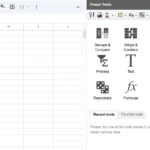 Thanh công cụ Power Tools hiển thị trong Google Sheets với các tùy chọn quản lý dữ liệu