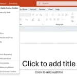 Thanh công cụ truy cập nhanh Quick Access Toolbar trong giao diện PowerPoint.