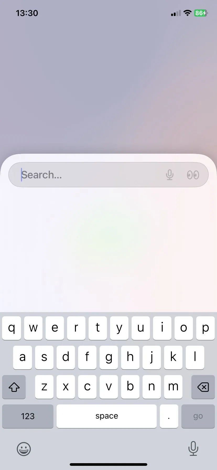 Thanh địa chỉ và tìm kiếm của trình duyệt Arc trên iPhone, thể hiện giao diện tối giản.