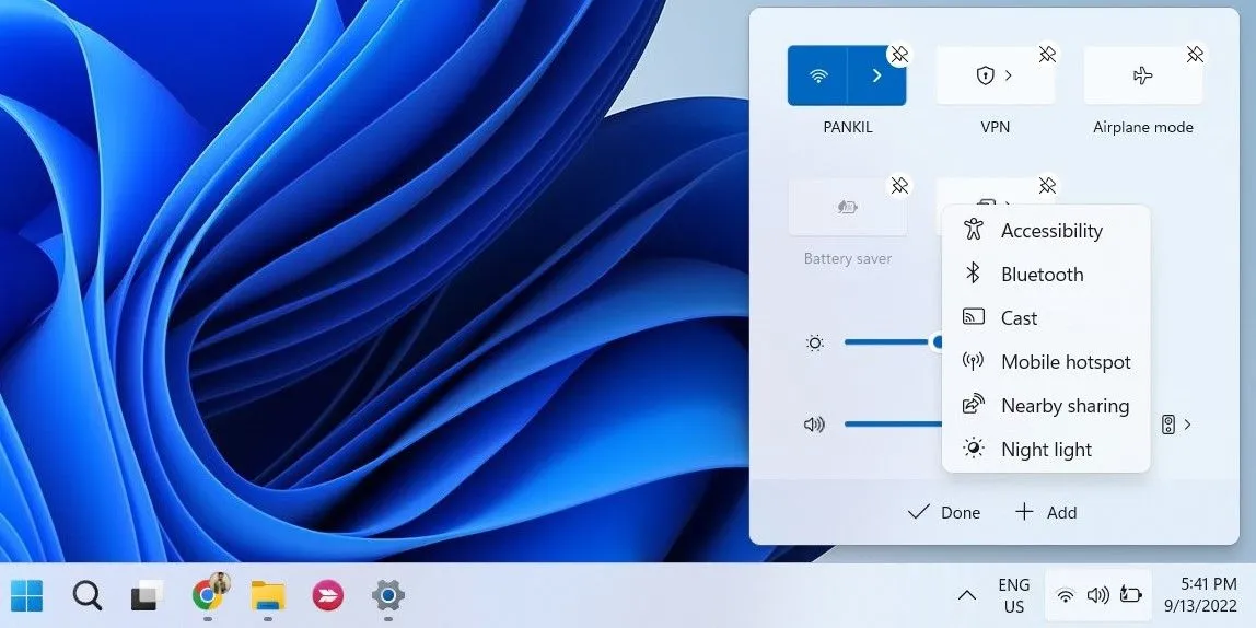 Thêm tùy chọn Bluetooth vào Bảng Cài đặt Nhanh trên Windows