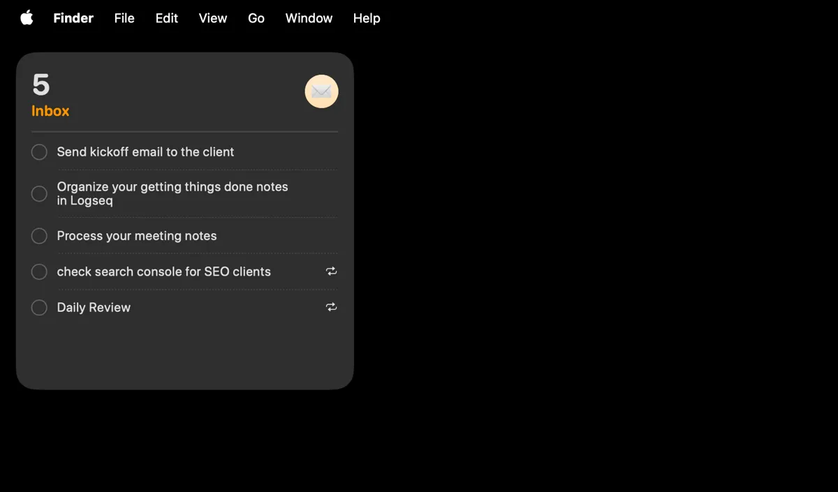 Thêm Widget Reminders vào màn hình desktop Mac để xem nhanh tác vụ
