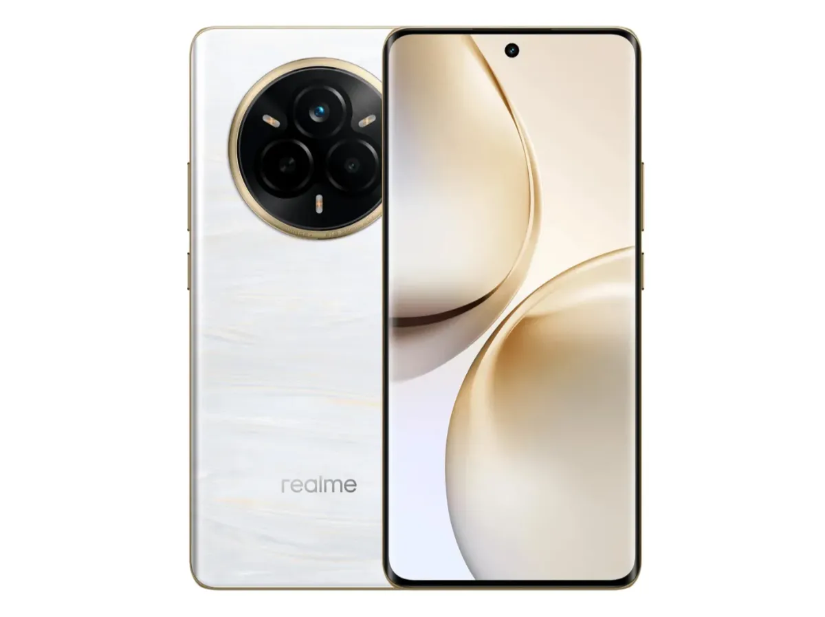 Thiết kế cận cảnh smartphone Realme 14 Pro Plus với màn hình cong tràn viền siêu mỏng và cụm camera sau độc đáo