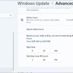 Thiết lập Giờ Hoạt Động thủ công trong cài đặt Windows để tránh khởi động lại.