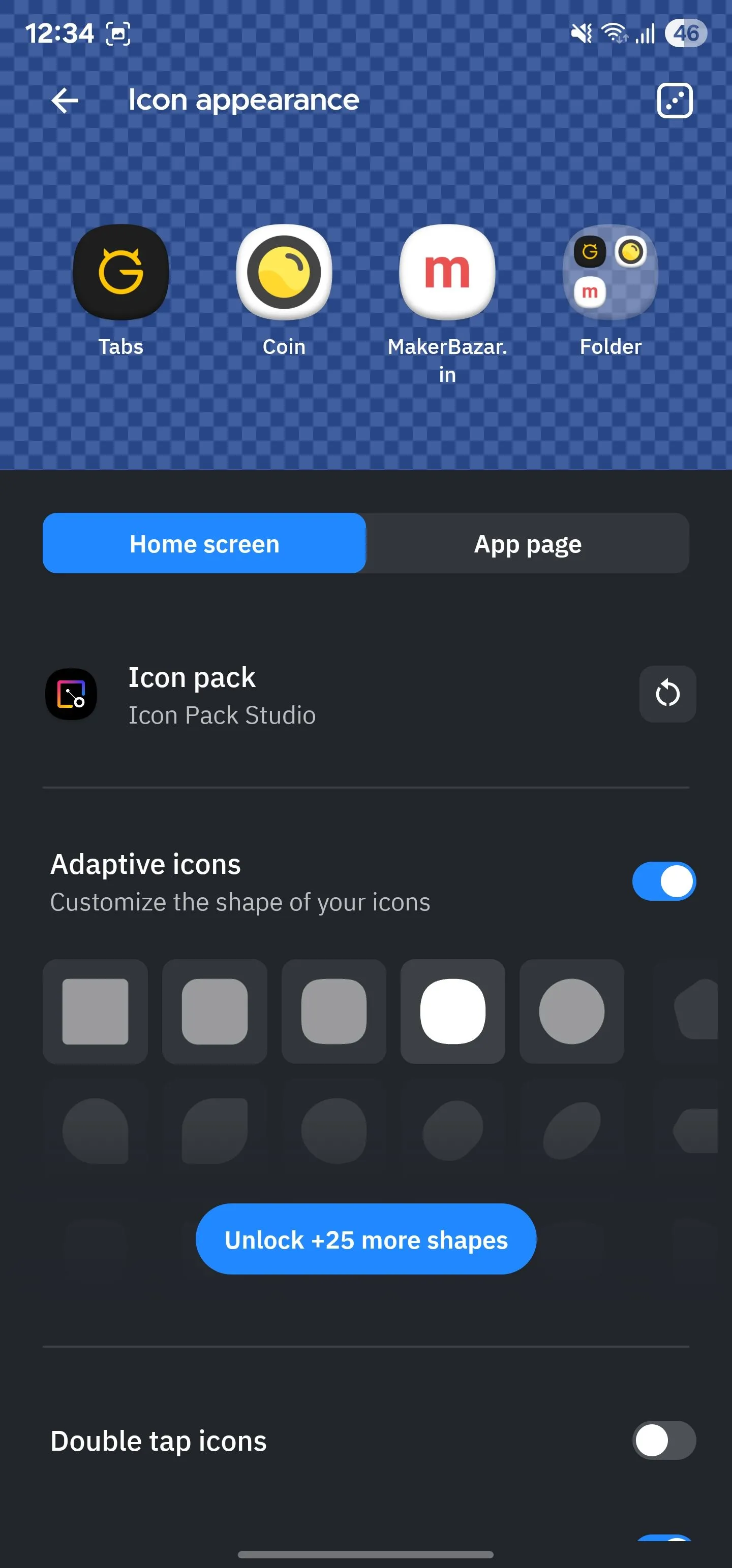 Thiết lập Smart Launcher để sử dụng biểu tượng thích ứng với các tùy chọn hình dạng