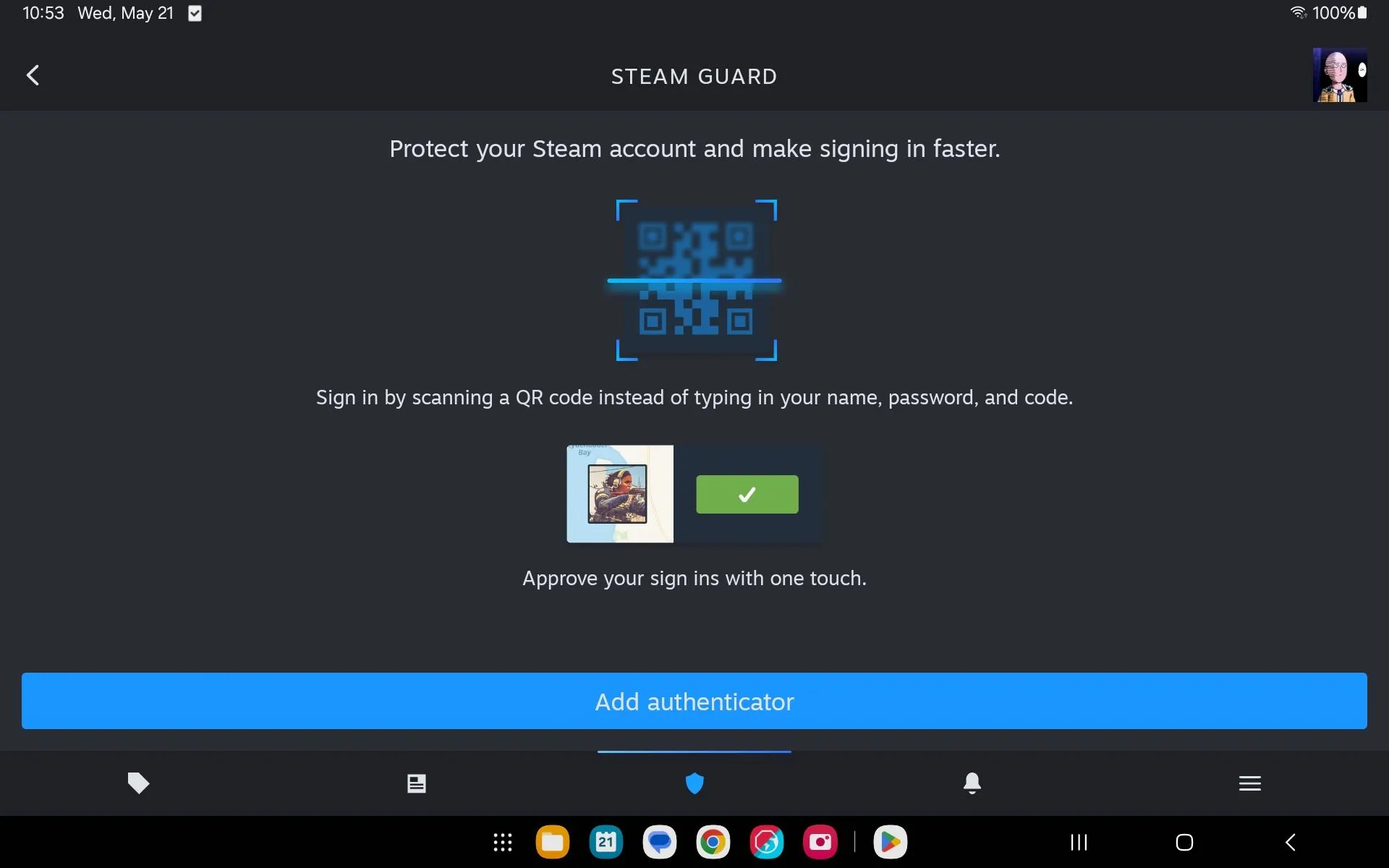 Thiết lập Steam Guard Mobile Authenticator trên ứng dụng Steam Mobile