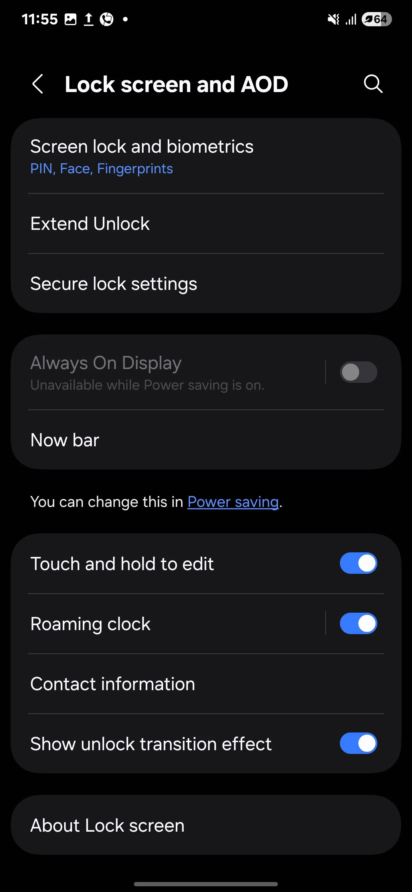Thiết lập thanh Now Bar trên màn hình khóa và màn hình chờ (AOD) của Galaxy S25 Ultra