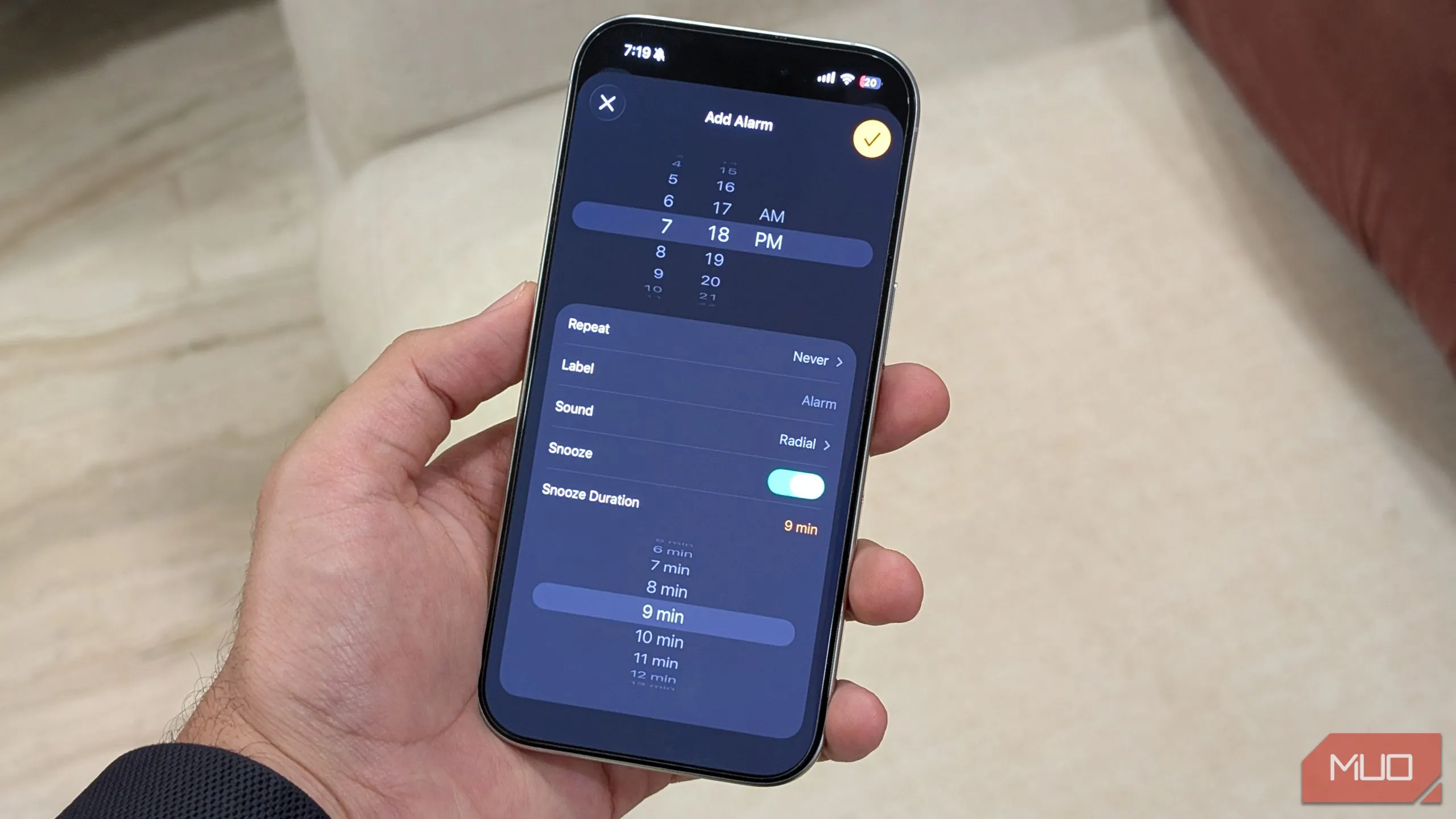 Thời gian báo thức tùy chỉnh trên iPhone iOS 26