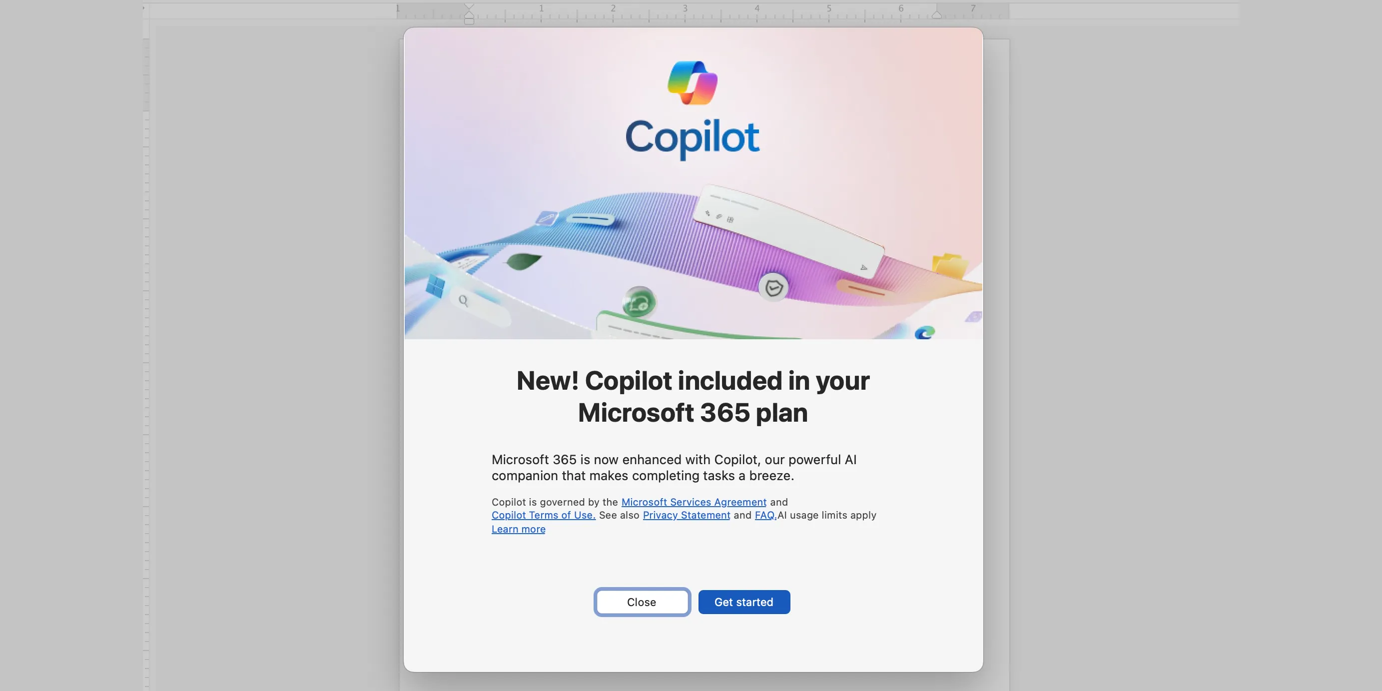 Thông báo cập nhật Copilot trong Microsoft Word tự động tích hợp AI vào Microsoft 365