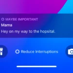 Thông báo "Có thể quan trọng" (Maybe Important) hiển thị trên màn hình iPhone, minh họa cách Reduce Interruptions lọc thông báo khẩn cấp.