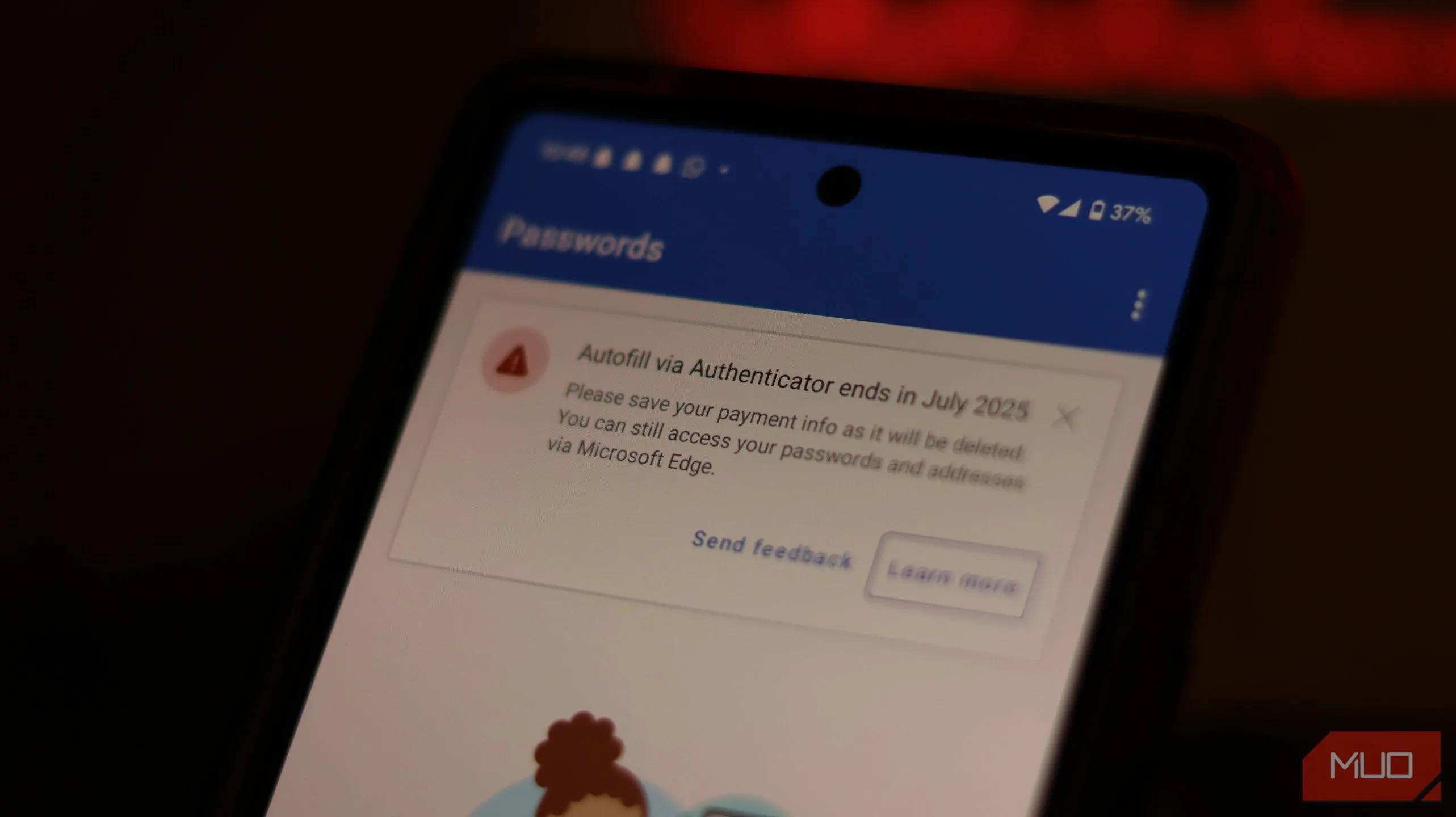 Thông báo ngừng tính năng tự động điền mật khẩu trên ứng dụng Microsoft Authenticator