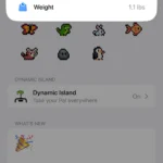 Thông tin thú cưng chú chó trong ứng dụng Pixel Pals cho Dynamic Island