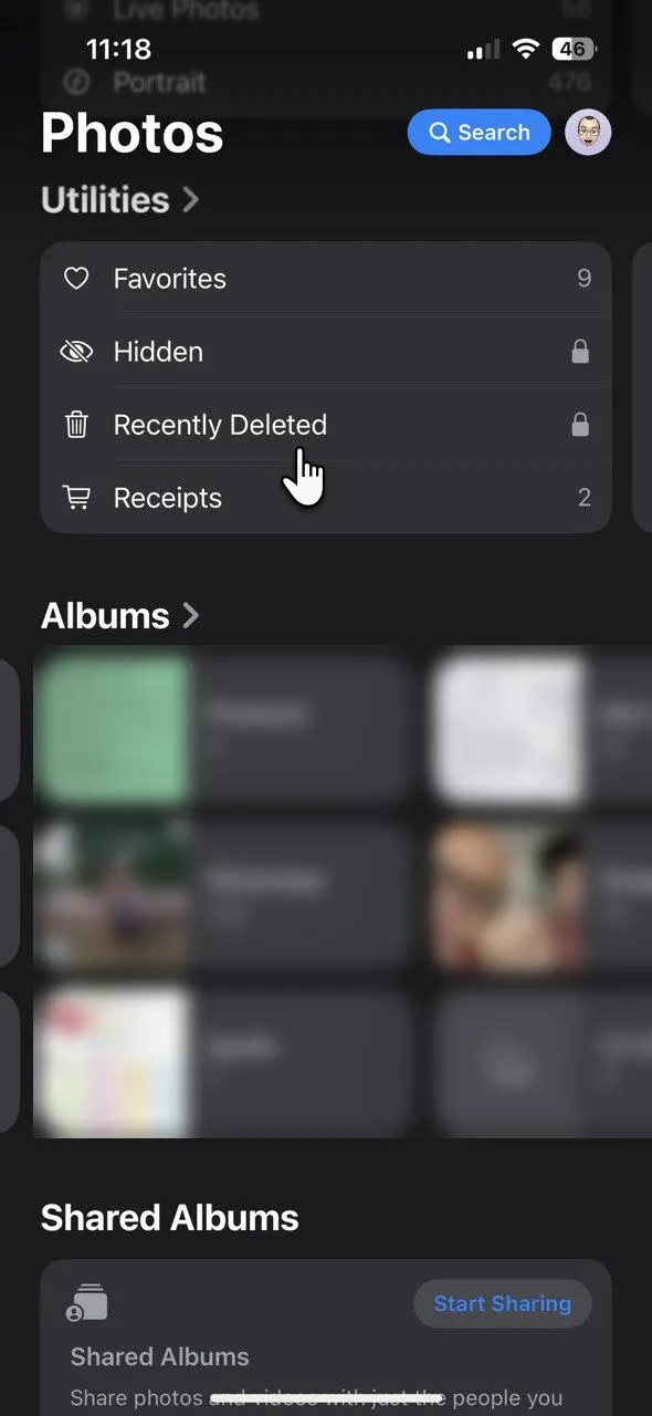 Thư mục Ảnh đã xóa gần đây trên iPhone để giải phóng dung lượng iCloud