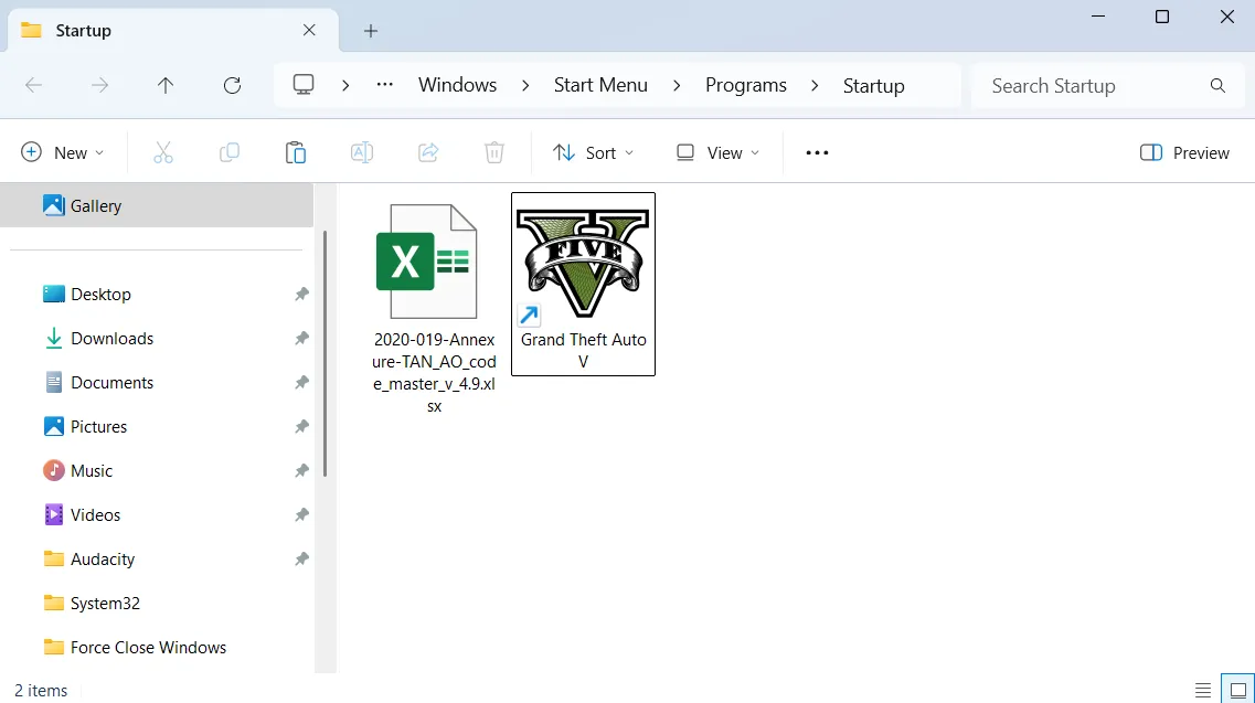 Thư mục Startup trong Windows